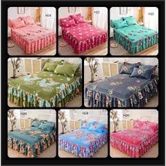 CLEAR STOCK3 IN 1 SET QUEEN SIZE ROPOL CADAR BEDSHEET