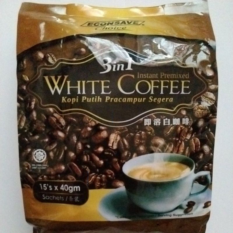 Econsave 3in1 Instant Premixed White Coffee 15sachetX40g | Shopee Malaysia