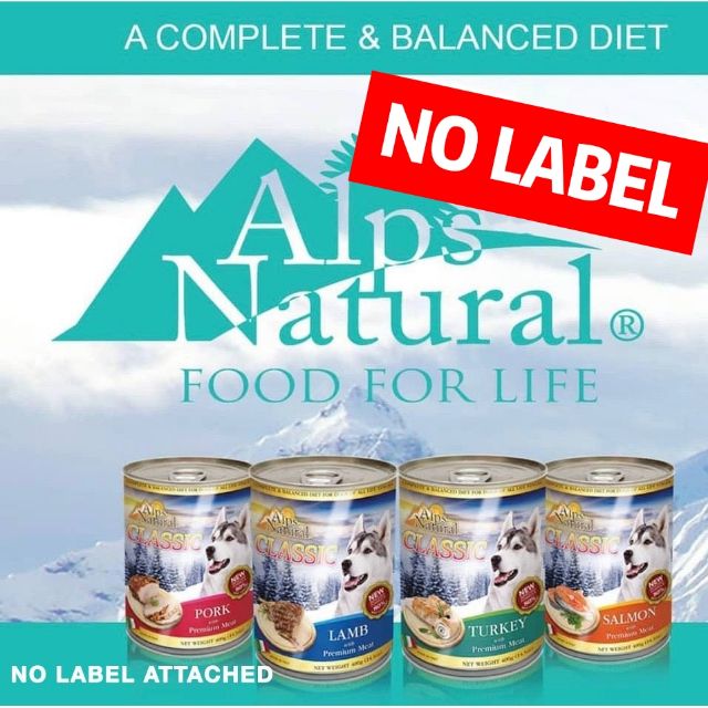 (NO LABEL) Alps Natural Classic 400g & Chunk 415g Canned Dog Food, Alps