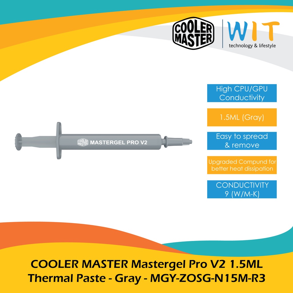 Cooler Master Mastergel Pro V2 1.5ML Thermal Paste - Gray - MGY-ZOSG-N15M-R3