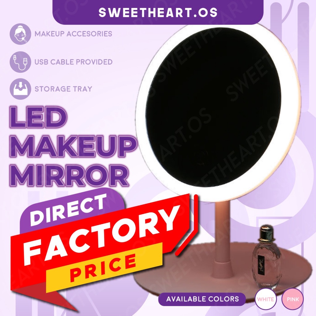LED Light Makeup Mirror Makeup Beauty Light Mirror Adjustable Rotation