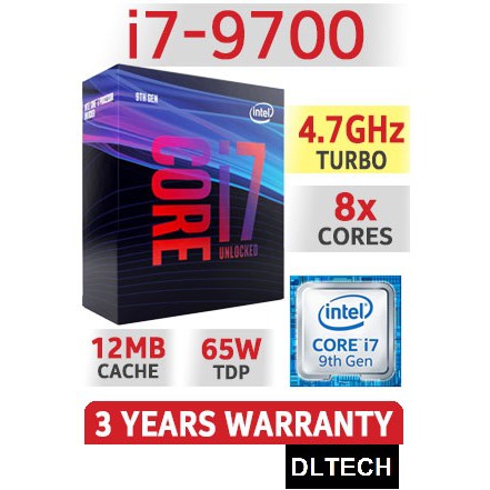 INTEL CORE I7-9700 12M CACHE UP TO 4.70 GHz PROCESSOR i7 9700