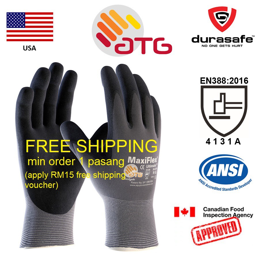 ORIGINAL Electrical Glove MaxiFlex Ultimate Safety Gloves nitrile coat breathable electrician