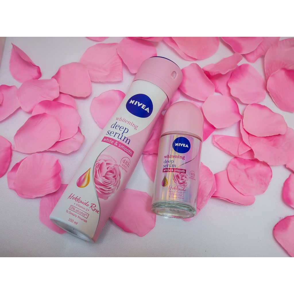 NIVEA Female Deodorant Roll On & Spray Hokkaido Rose White & Smooth