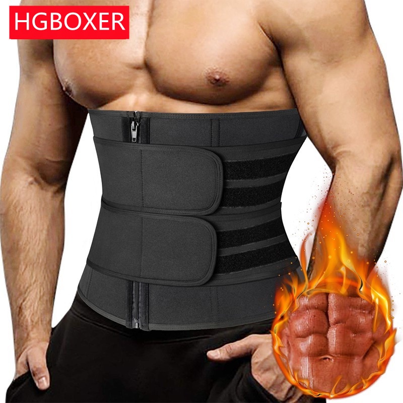 Men Waist Trainer Corsets Fitness Trimmer Belt Slimming Body Shaper for Weight Loss Sauna Sweat Girdle Workout Fat Burne