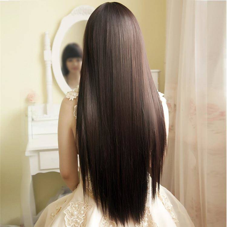 Wigs Tudung Kepala Wanita Rambut Palsu Versi Korea Dengan Poni Rambut Panjang Pelajar Perempuan Dengan Perangai Gebu Rambut Lurus Panjang Satu Penutup Kepala Penuh Shopee Malaysia