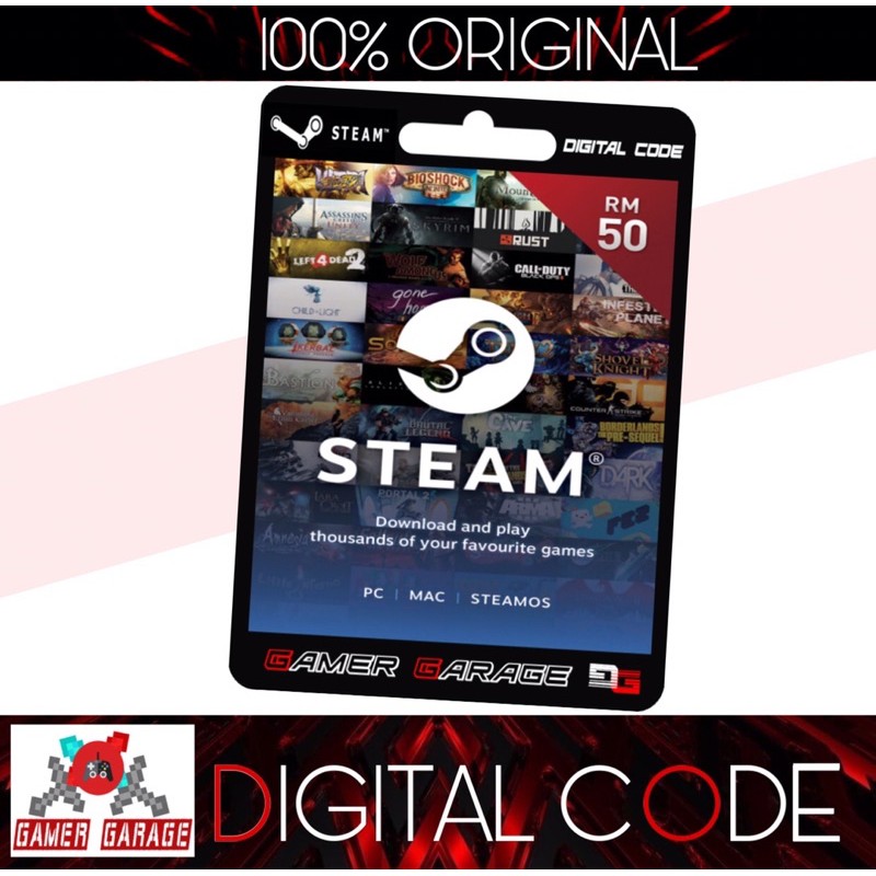 Steam wallet Gift card Malaysia RM50 [MYR code] | Shopee Malaysia