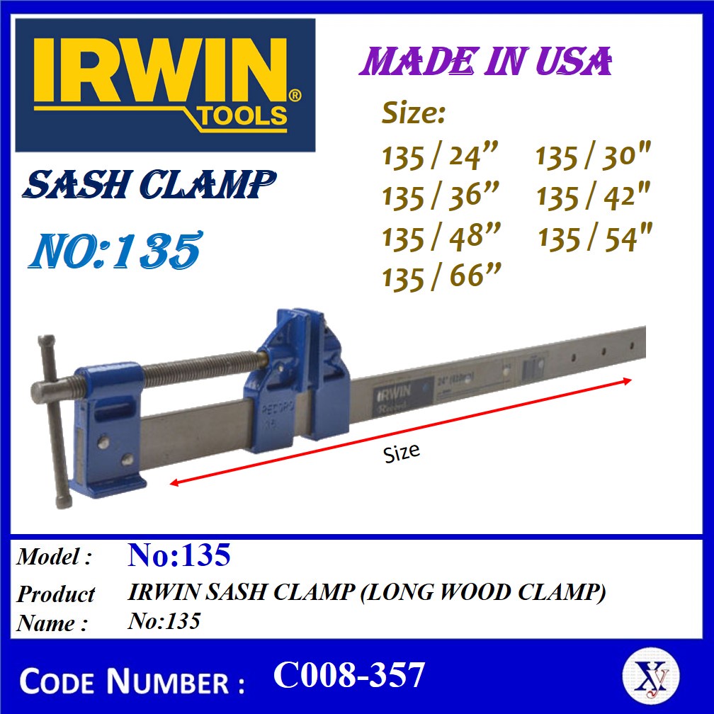 C008 66" IRWIN TBAR CLAMP CLAMPING VICE (LONG WOOD CLAMP) Shopee