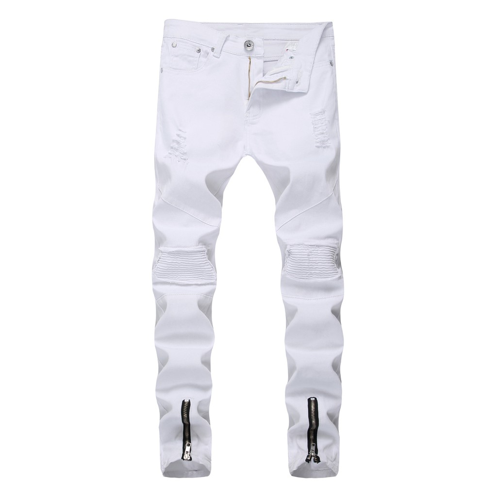 damage jeans white