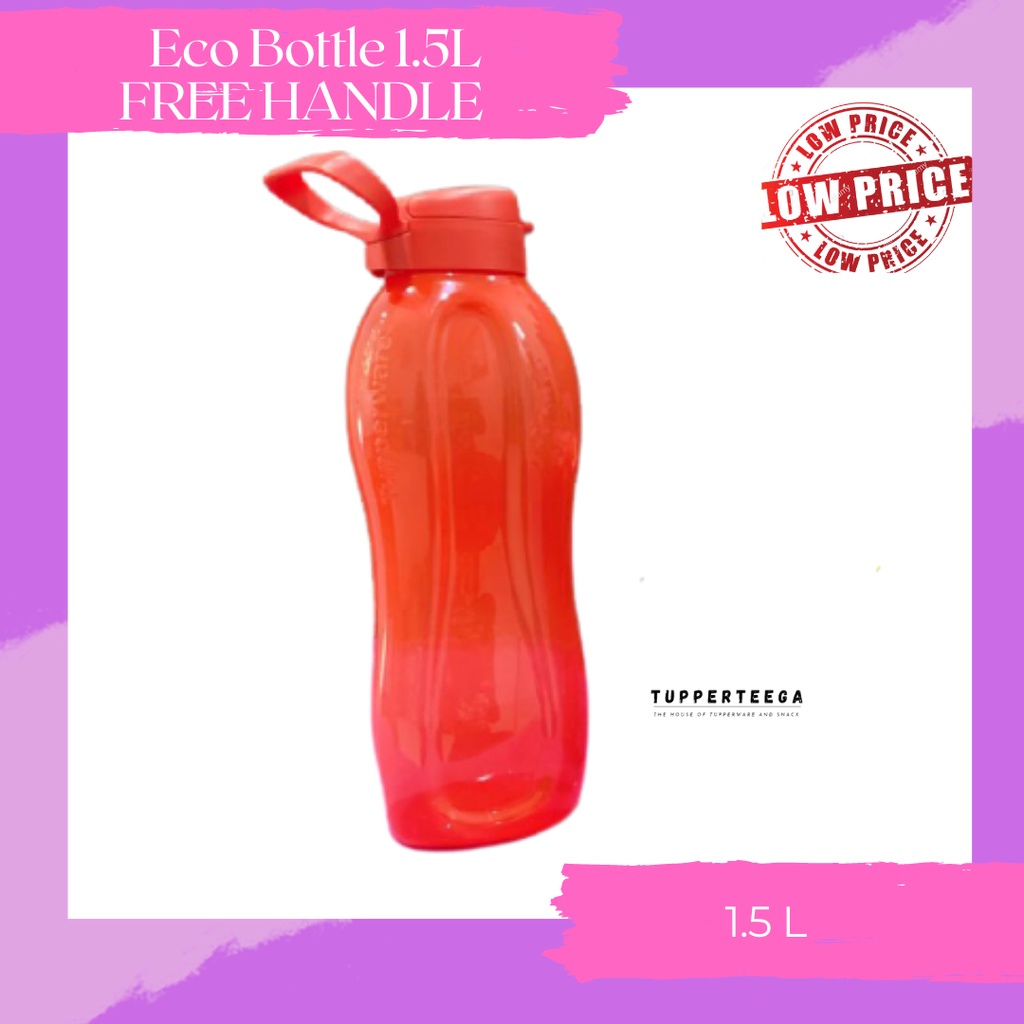 Tupperware Brands botol air Eco bottle 1.5L Free handle Limited botol