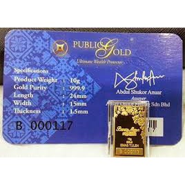 Ready Stock 10g Bungamas Public Gold 999 9