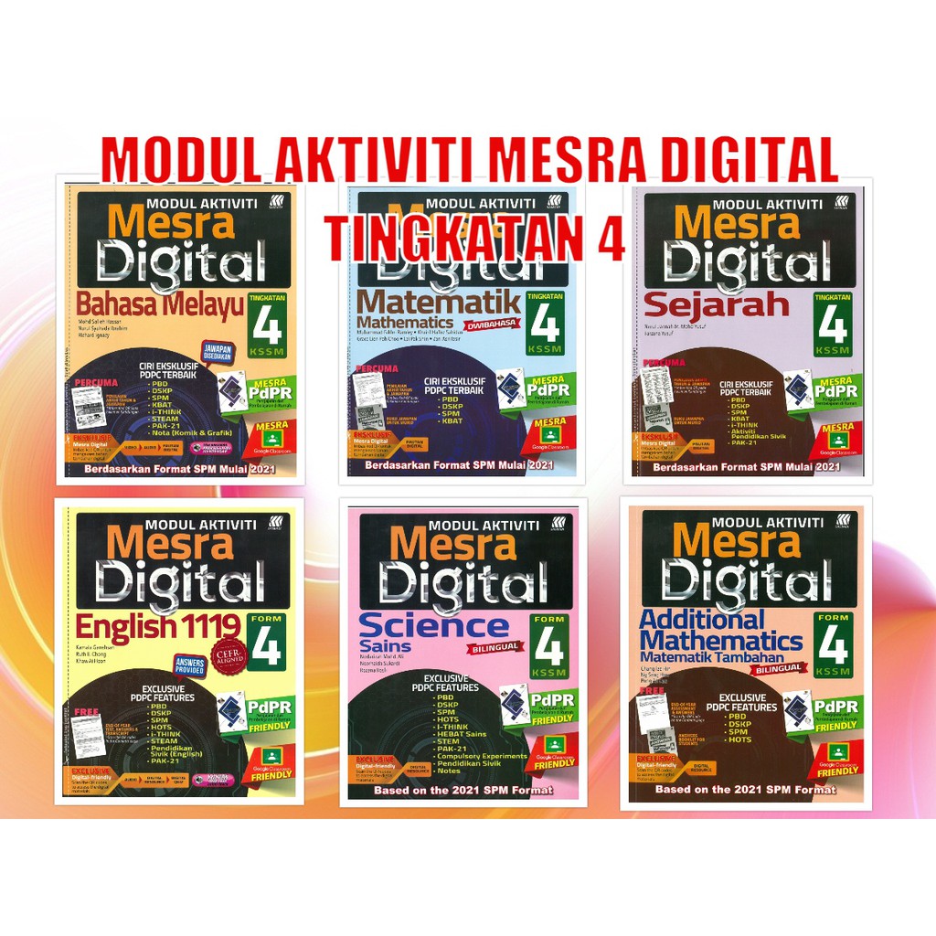 MODUL AKTIVITI MESRA DIGITAL TINGKATAN 4  B.MELAYU, ENGLISH, MATEMATIK