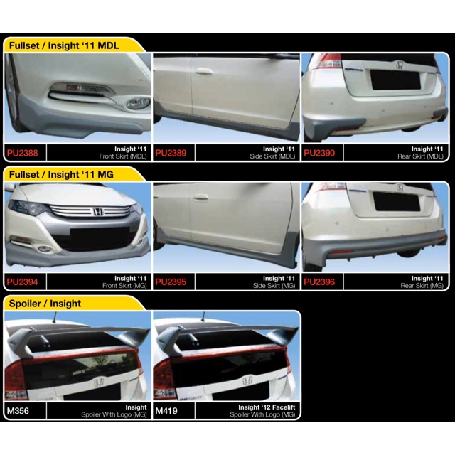 Honda Insight 2011 2012 2013 modulo mugen bodykit body kit front side ...