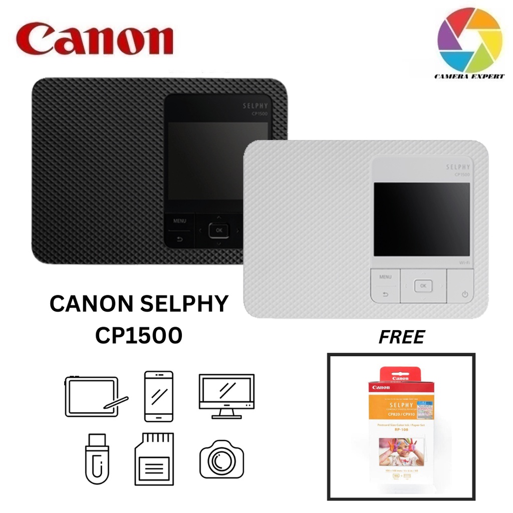 ( Ready Stock ) Canon SELPHY CP1500 Compact Photo Printer ( PROMO Free