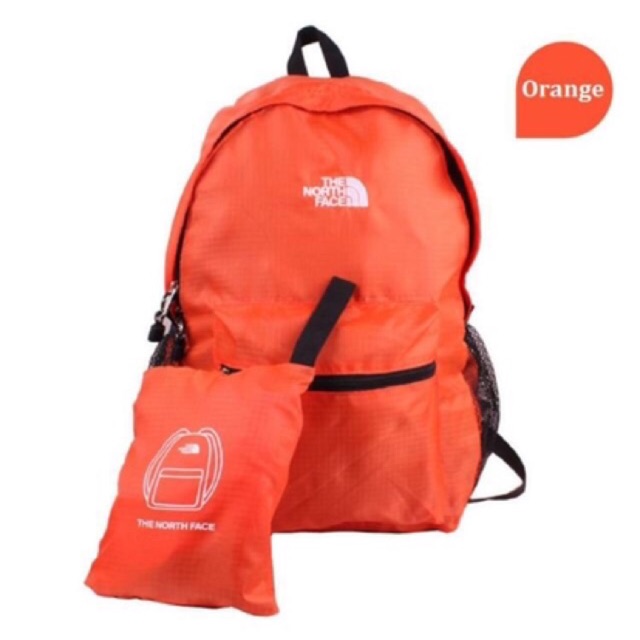 New North Face foldable backpack (orange) Shopee Malaysia