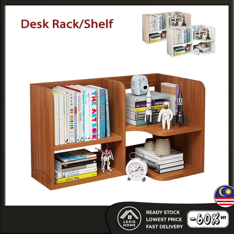 LEXIS L60cm Multipurpose Corner Table Top Storage Rack Bookshelf
