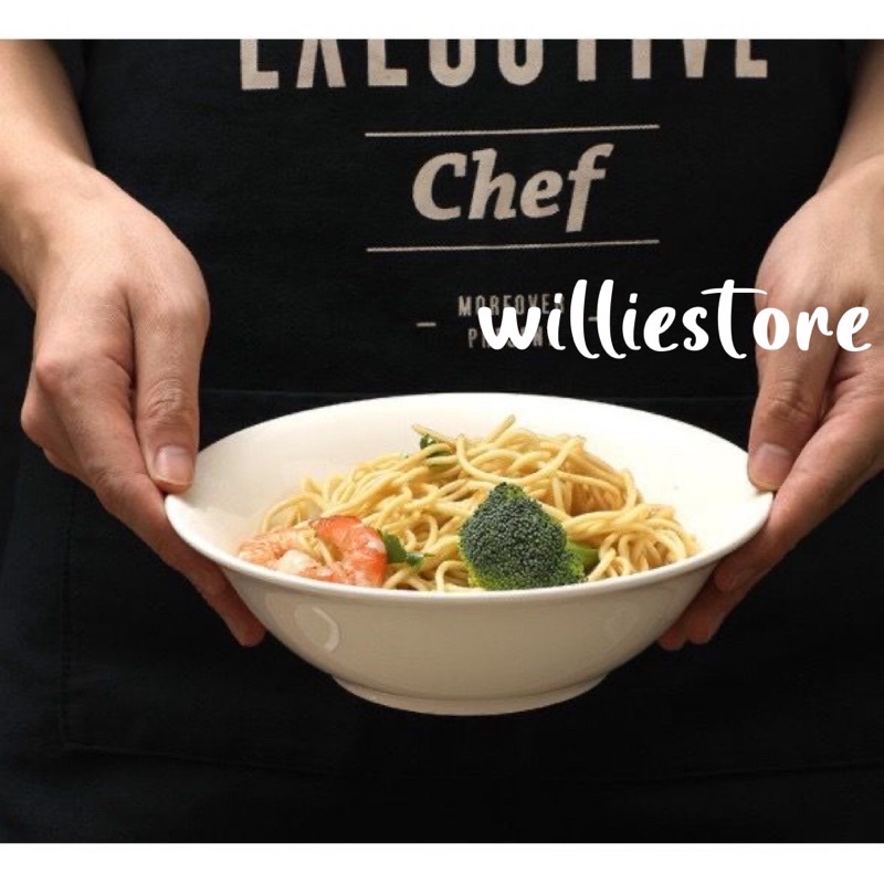 White Porcelain Soup Cereal Bowl/Rim Bowl/Laksa Prawn Noodle Bowl/Dessert Bowl/Salad Bowl/Dish Bowl/MANGKUK/斗碗 拉面碗 饭碗