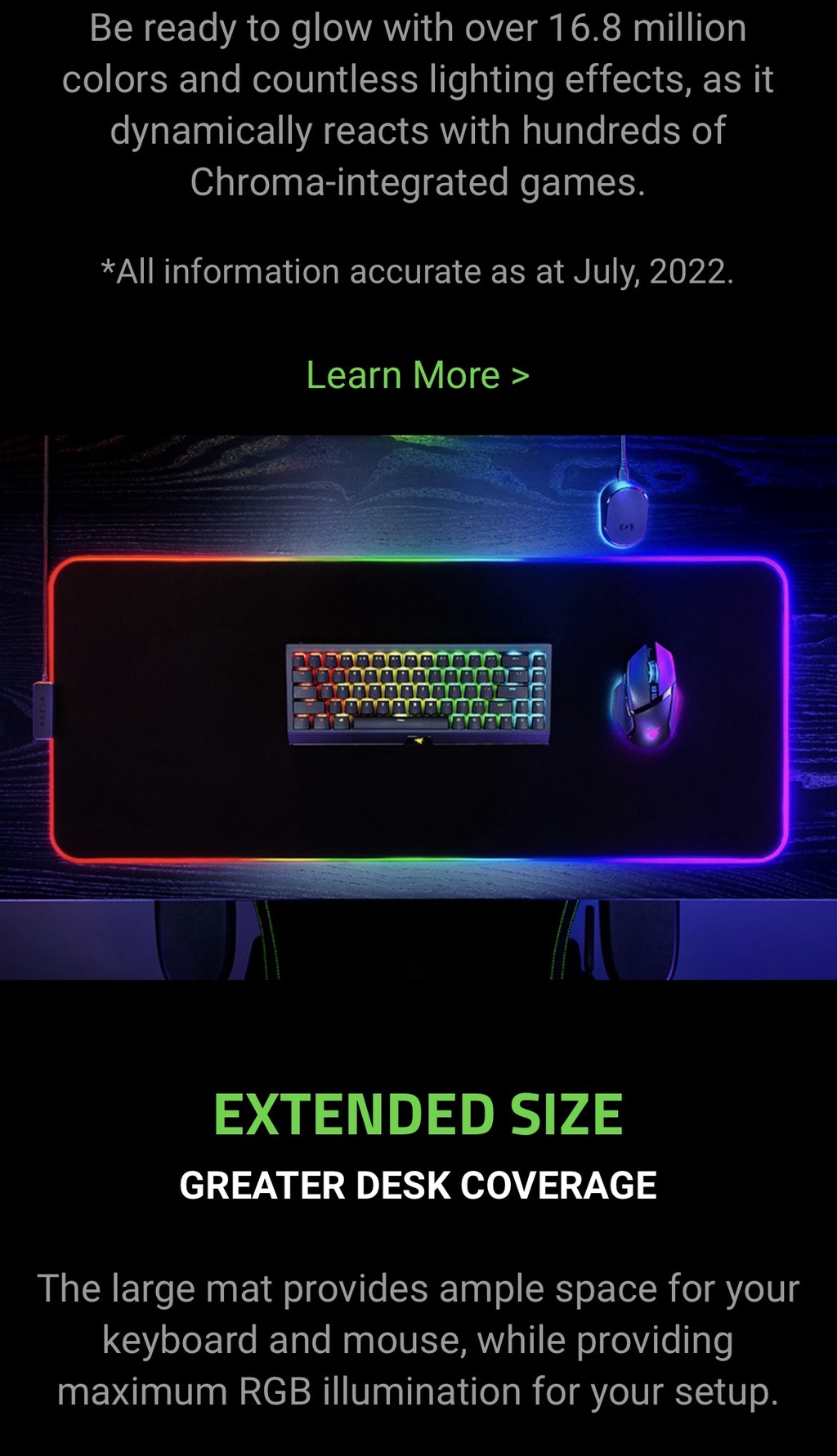 Razer Strider Chroma Hybrid Mouse Mat with Razer Chroma™ RGB