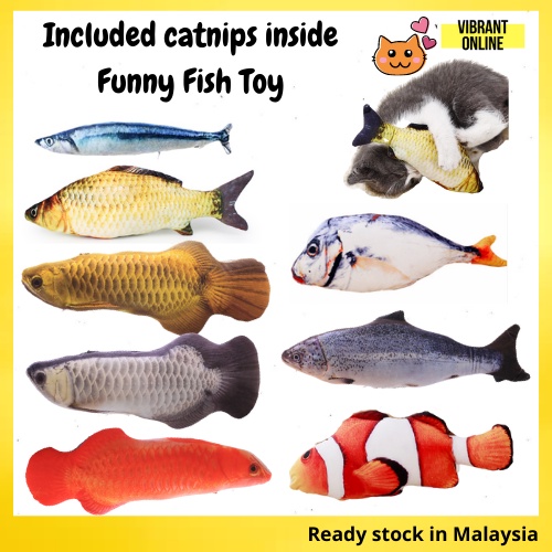 Buy 3D Soft Artificial Fish Pillow Kucing Ikan Soft included 