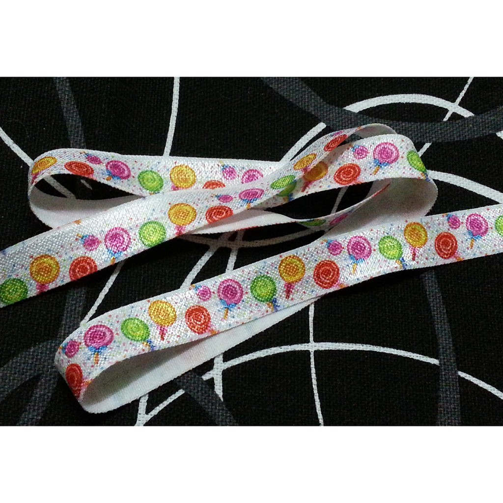 Foe Fold Over Elastic Diy Ribbon Hairties Headband Lollipop Candy