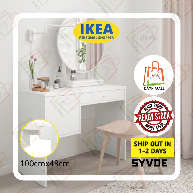 Meja Solek Ikea Syvde Dressing Table White 100x48cm I Meja梳妆台 Shopee Malaysia