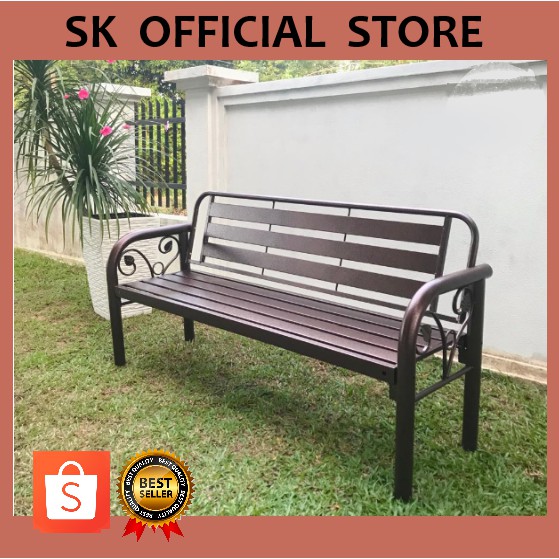 Ready Stok 1 Unit 1 Order 5 Metal Bench Chair Long Bench Outdoor Bench Chair Garden Seating Kerusi Besi Panjang Shopee Malaysia