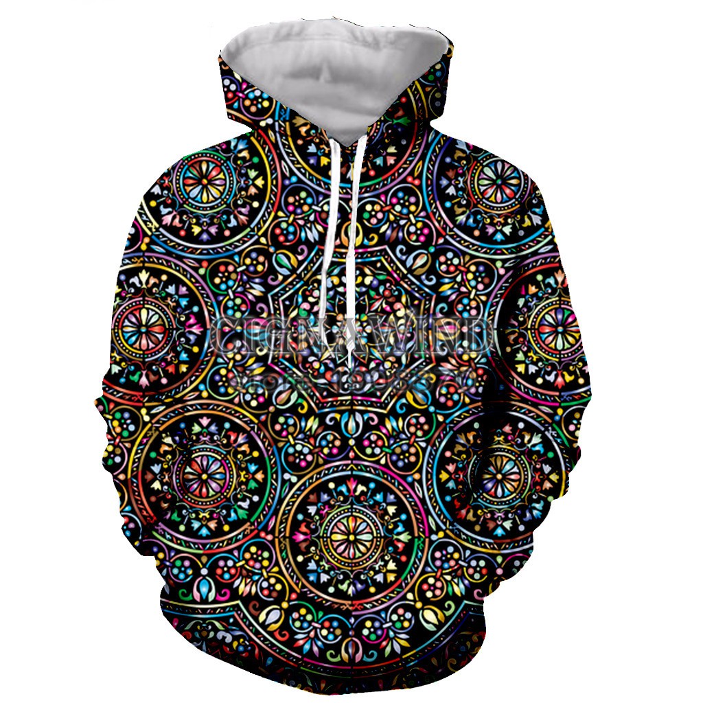 Download New Mandala Arabesque Geometry 3d Print Fashion Novelty Hoodie Street Shopee Malaysia