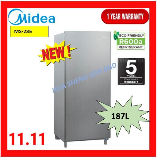 Midea Single Door Refrigerator Ms 235 187l Shopee Malaysia