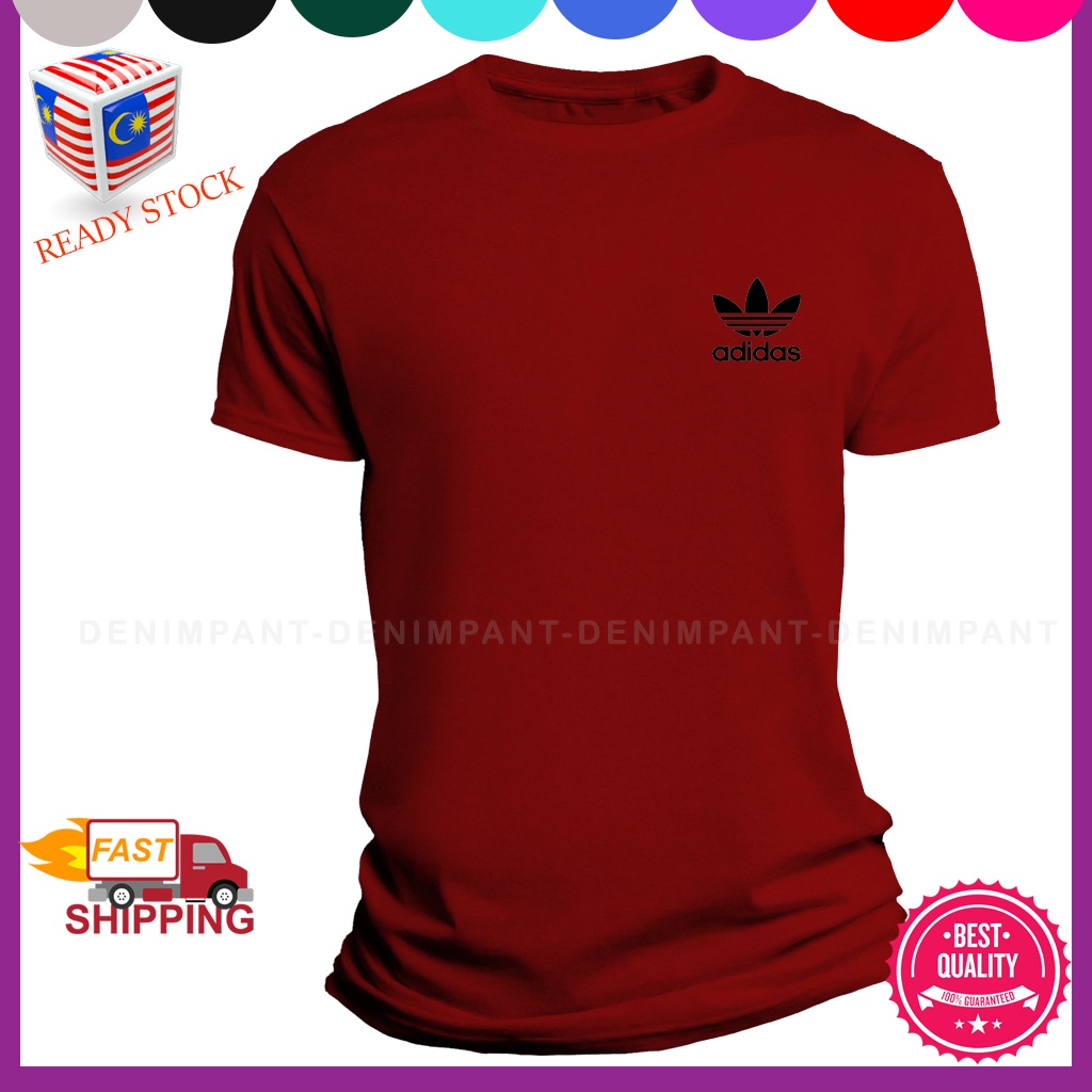 [50% GILA SALE !] BAJU ADIDAS T SHIRT UNISEX KAIN SEJUK LELAKI/PEREMPUAN LENGAN PENDEK 100% COTTON S