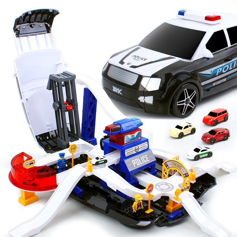 Bkk Car City Transformer 2in1 Police Car Track Building Block Music Light Story Shopee Malaysia