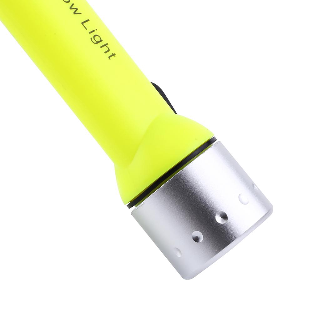 2000LM LED Waterproof Diving Flashlight Fluorescent Green Underwater Torch With Hand Strap