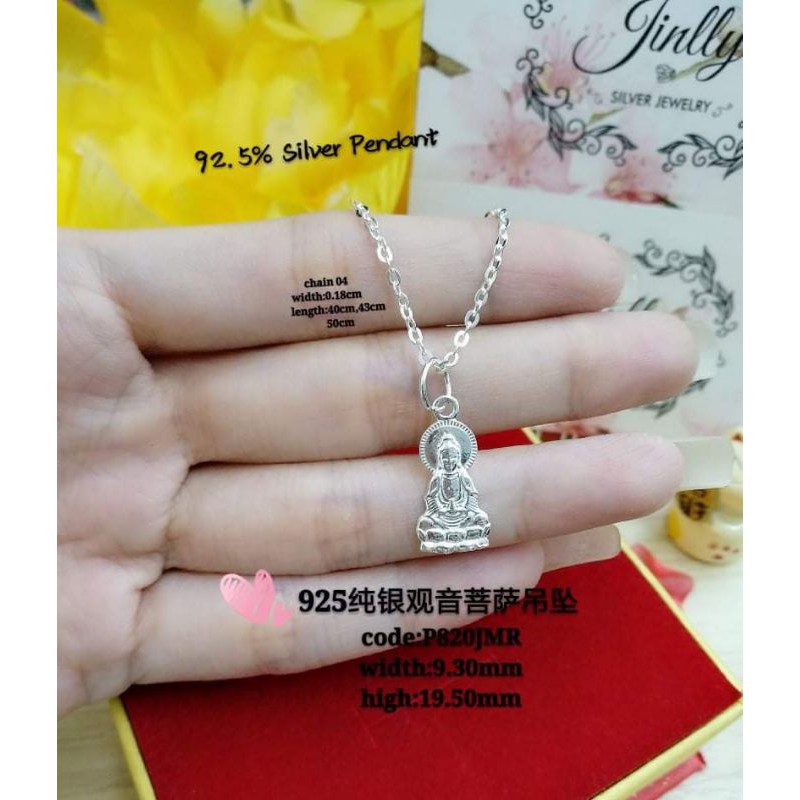 925纯银观音菩萨吊坠项链*original silver guanyin pendant