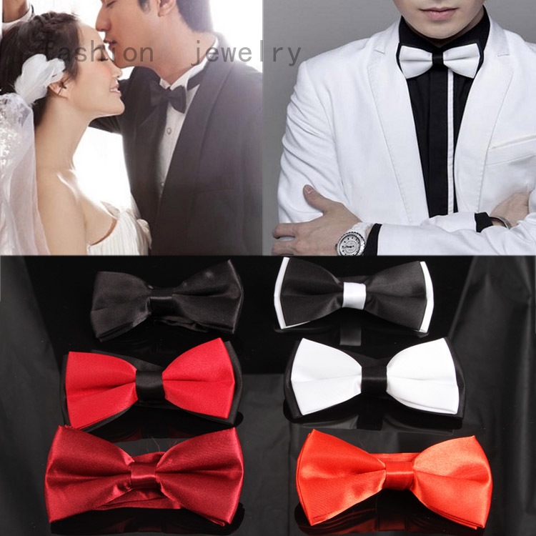 Men's Fashion Tuxedo Classic Solid Color Adjustable Wedding Party Bowtie Bow Tie 