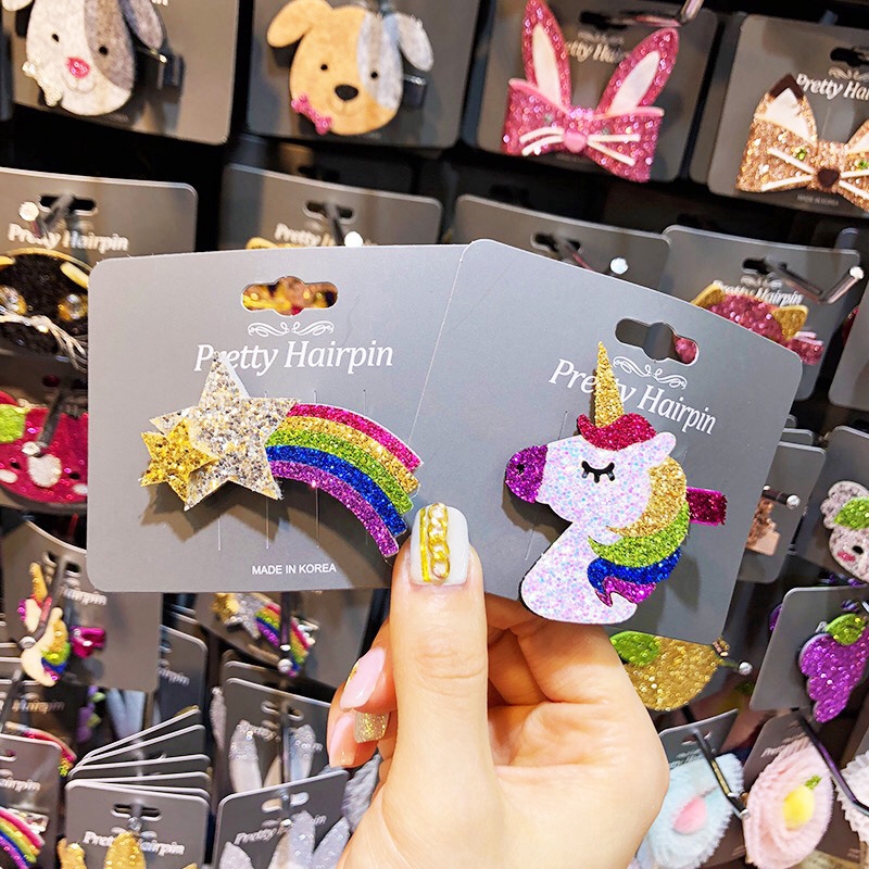 New Korean Children Kids Hair Accessories Baby Rainbow Unicorn