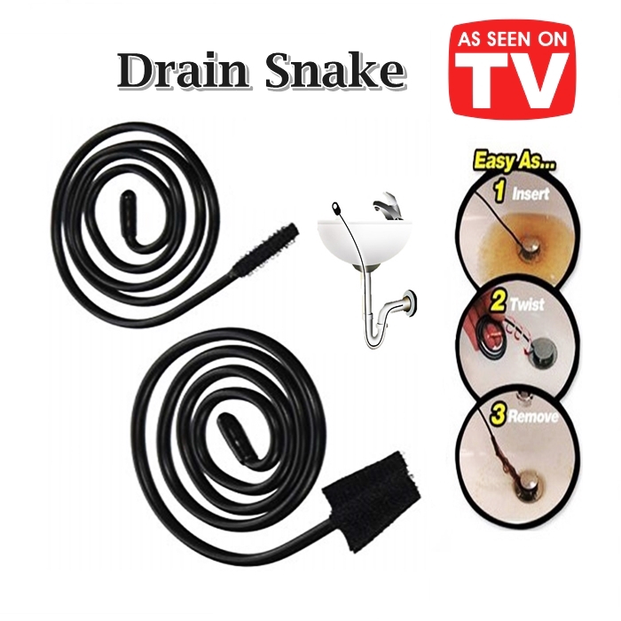 Clog Sink Remover Evriholder Drain Snake Sink Plumbing Black Unclog