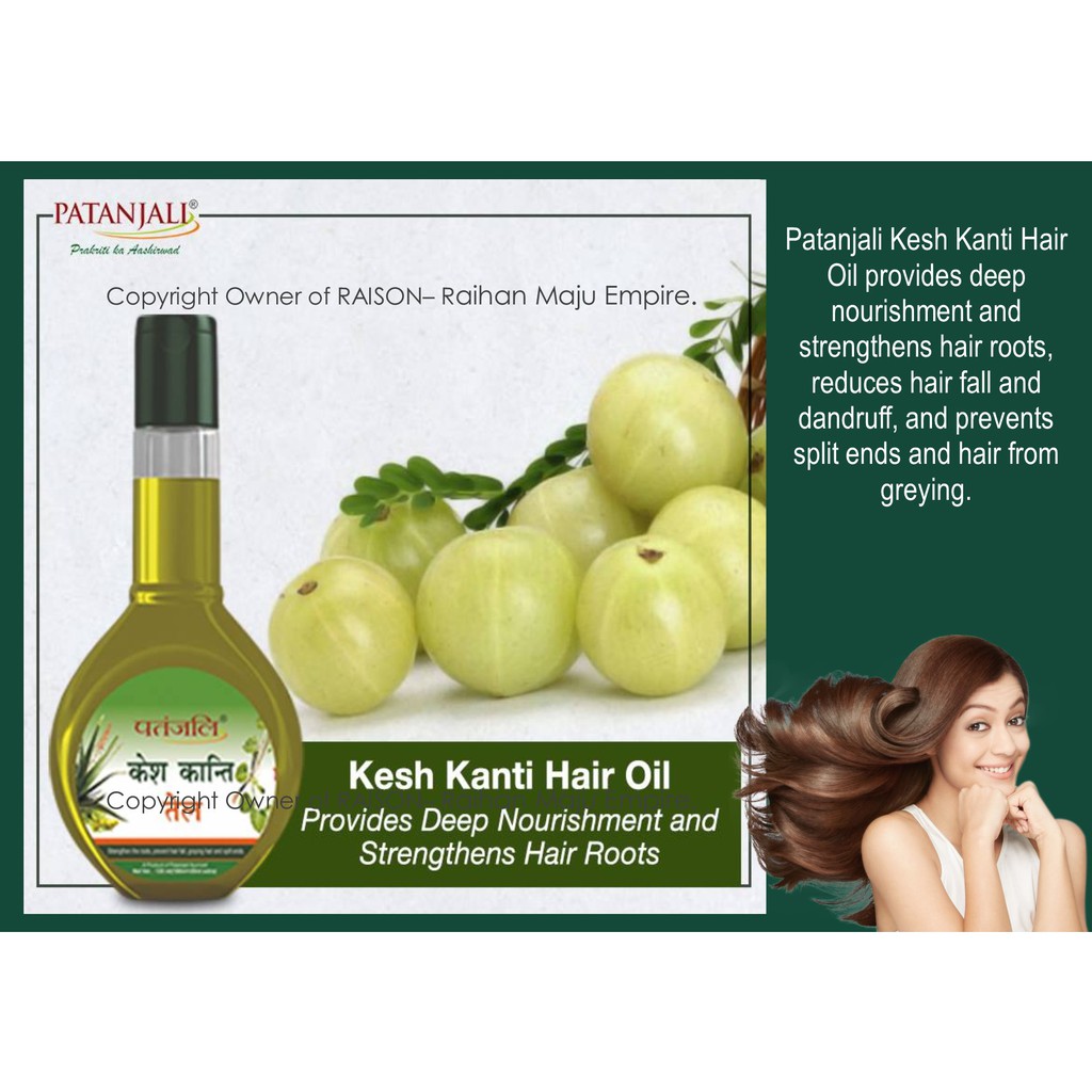 Patanjali Kesh Kanti Hair Oil 120ml Strengthen The Roots,Prevent Hair Fall,  Graying Hair,Split Ends | Shopee Malaysia