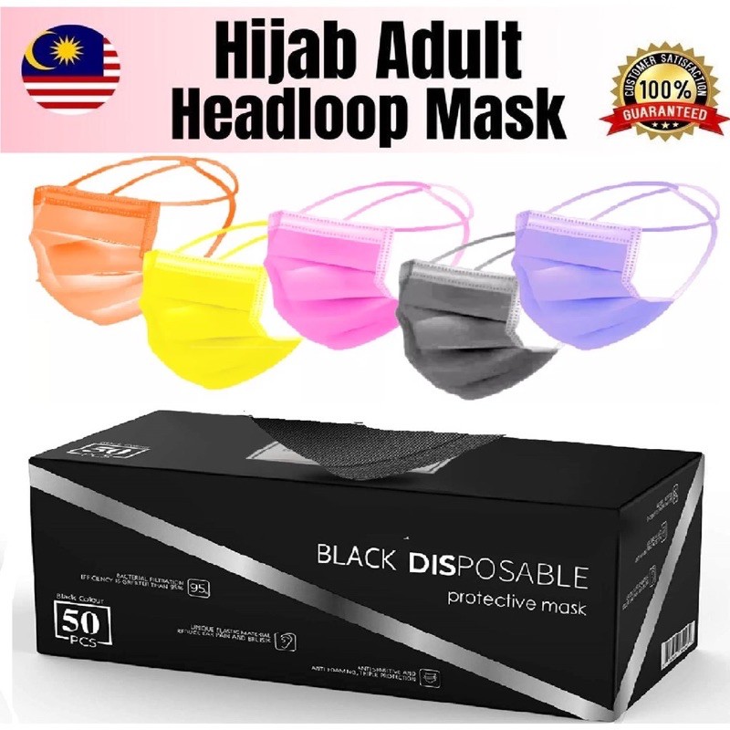 Head Loop Hijab  Mask  Headloop Mask  3Ply Face Mask  3  ply  