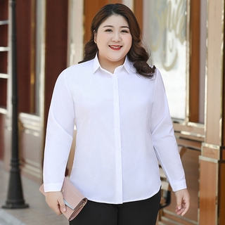 45-130kg/M-8XL/2Colors】Women Plus Size Long Sleeve White Office