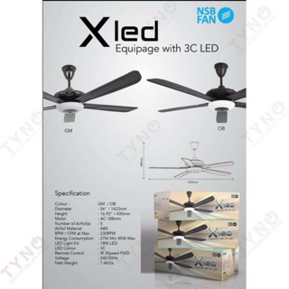 Nsb Fan Xled 42inch 56inch Ceiling Fan With Super Brighten Led