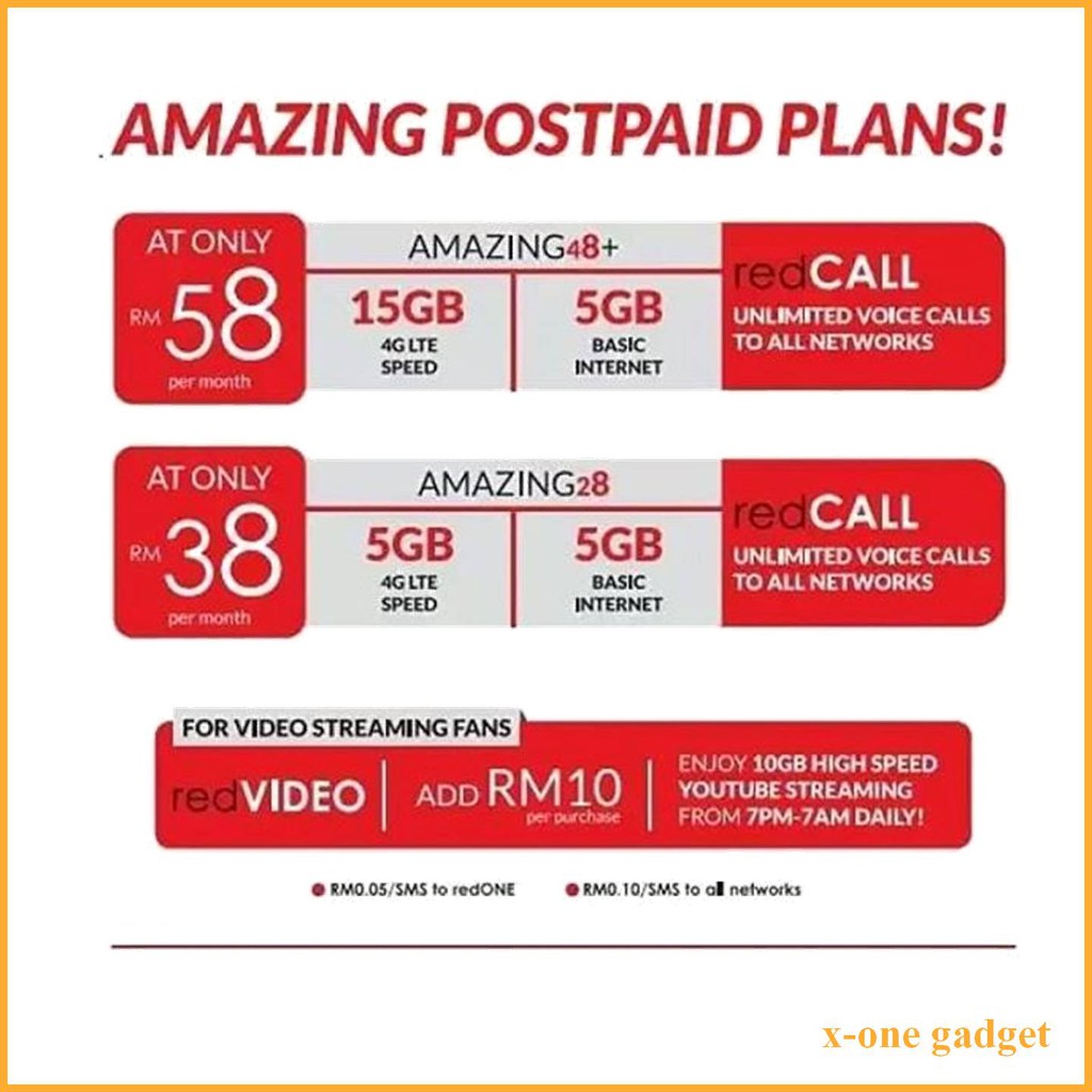 Redone Postpaid Unlimited Call Plan Shopee Malaysia