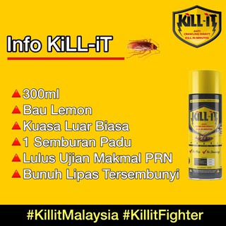 KILL IT SPRAY LIPAS KERETA PEST CONTROL ANTI CRAWLING 