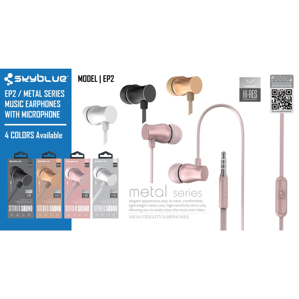 sky blue earphones