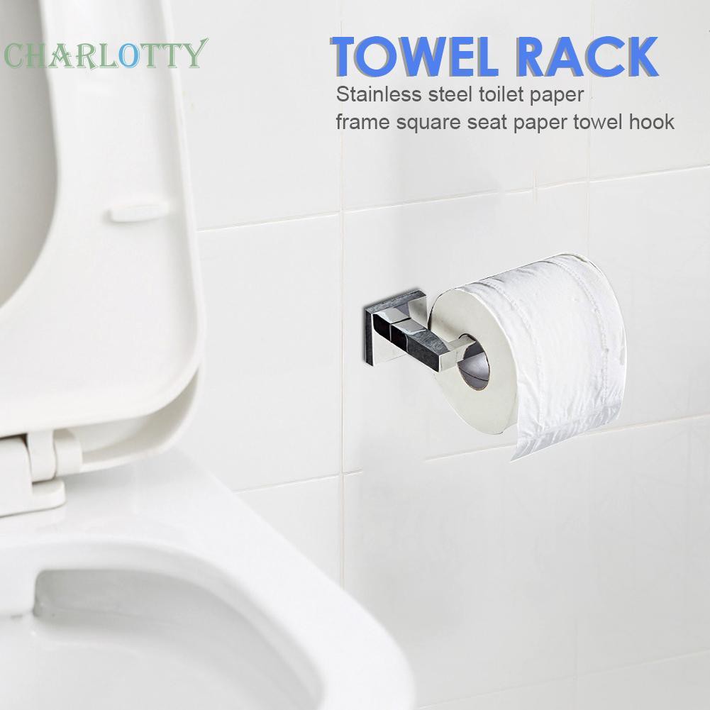 New Square Tissue Roll Toilet Paper Holder Cover Stainless Steel Wall Mounted Mounted Toilet Paper Holders Home Garden Worldenergy Ae