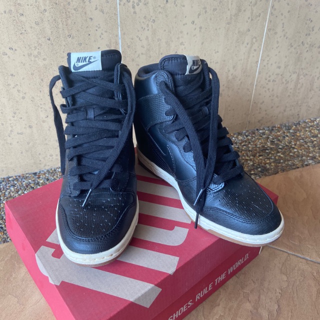 nike dunk sky hi black black sail