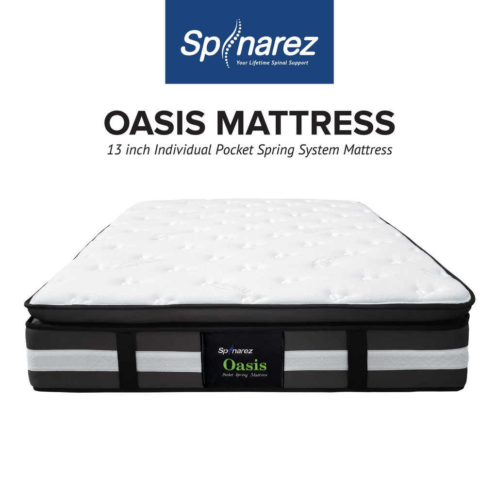 Spinarez Oasis Mattress Individual Pocket Spring Pillow Top Padding Foam Encased Edge Support 13 Shopee Malaysia