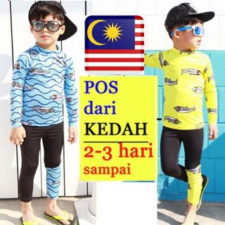 boy kid swimming suit swimwear set baju  renang budak 