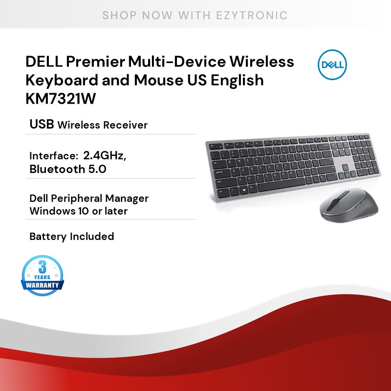 Dell Premier Wireless Keyboard and Mouse KM7321W Shopee Malaysia