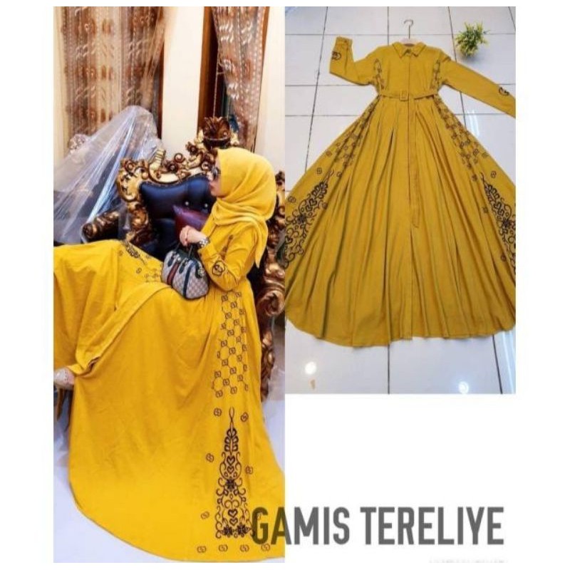 yellow muslimah dress