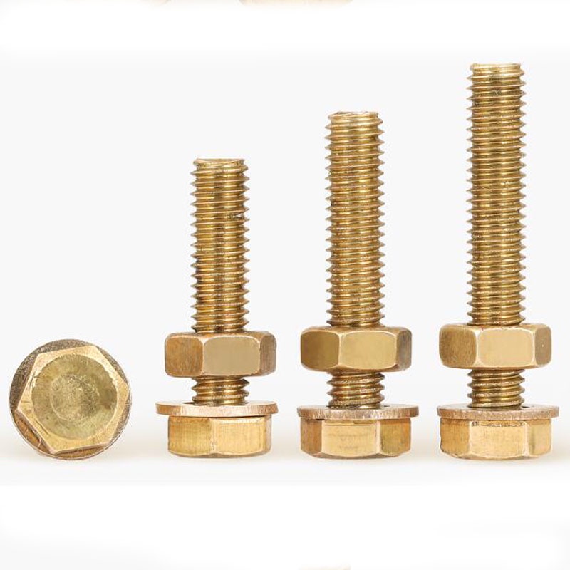 Brass Screw Nut Set Hex Bolt Flat Washer Nut Combination M4 M5 M6 M8