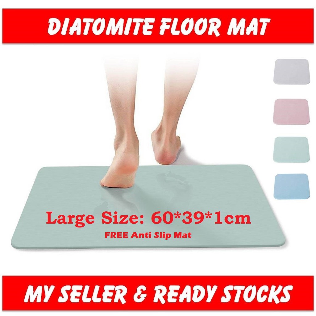 Diatomite Mat /Alas Kaki Earth Absorbent Fast Drying Bath Floor Mat Non slip Antibacterial For